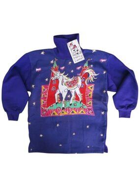 Vintage Marci Lipman Unicorn Turtleneck Sweatshirt Youth M